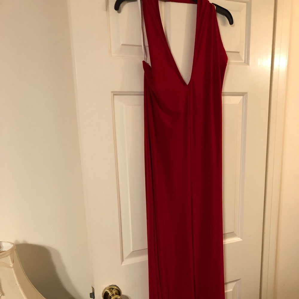 NWOT red halter jumpsuit size 2xl